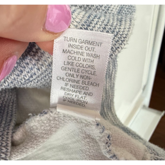 Womens 3/4 Sleeve Cotton Blue White Space Dyed Pullover SM J. Jill Pure Jill - Picture 4 of 8